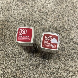 2 Maybelline Color Sensational Lipstick - 630 RED REVOLUTION 645 RED REVIVAL NEW
